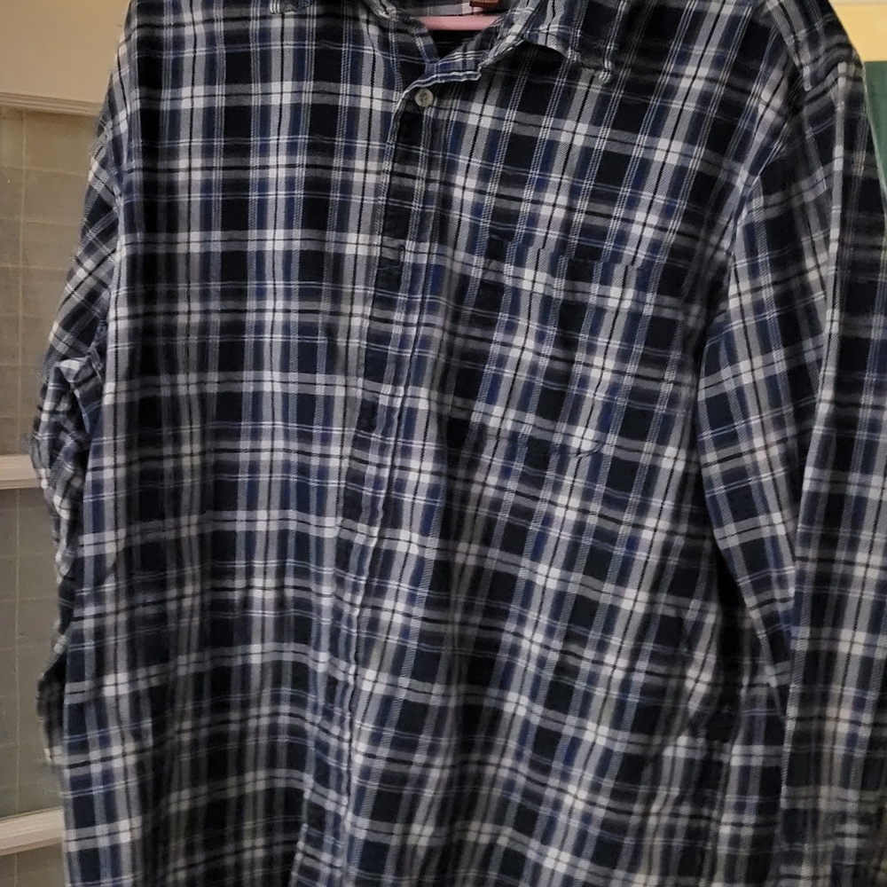 Blue and white flannel